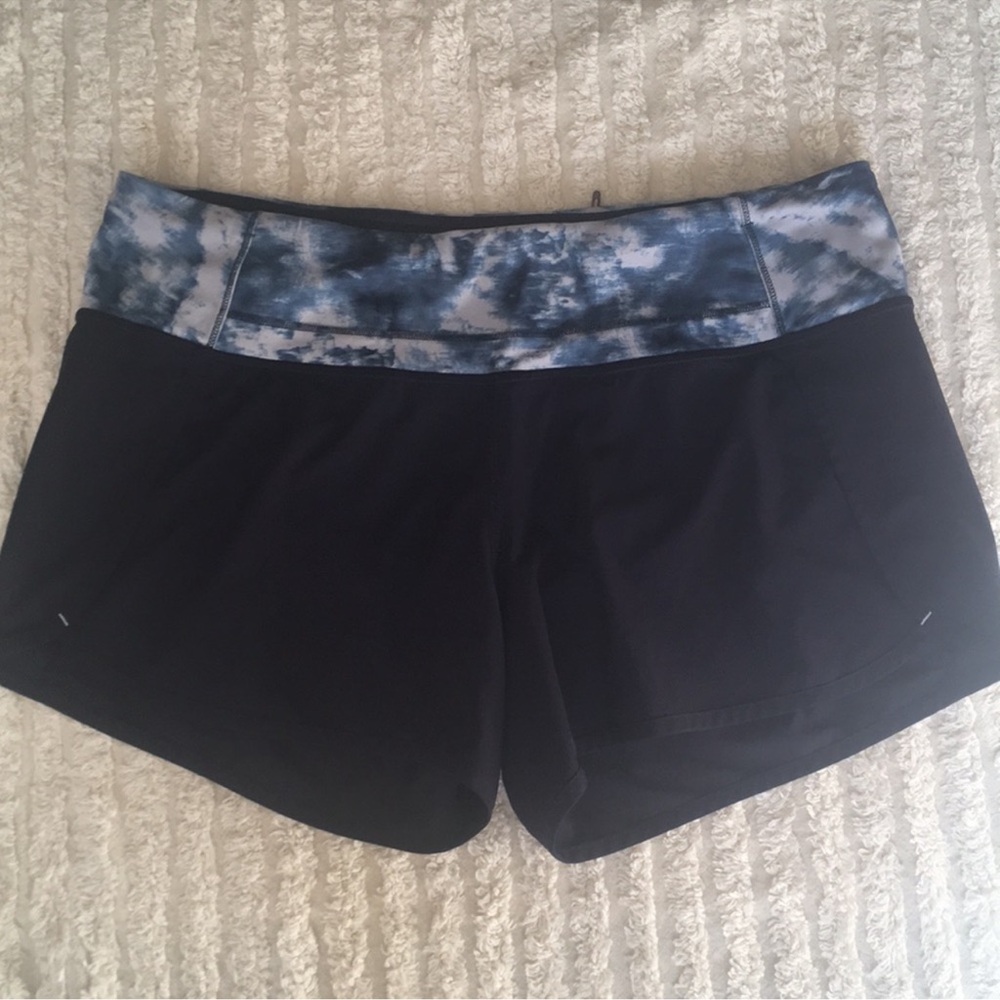 Lululemon Run Times  Black and Blue Athletic Shorts